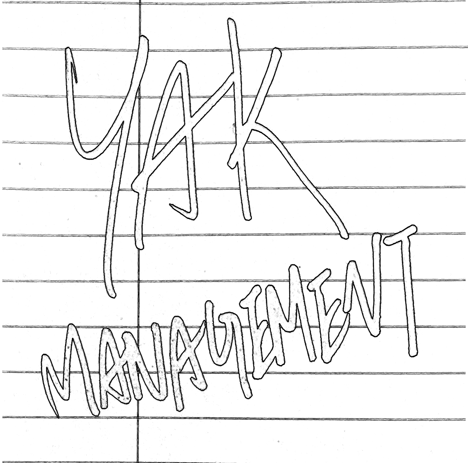 Hand-drawn Yak Management logo sketch